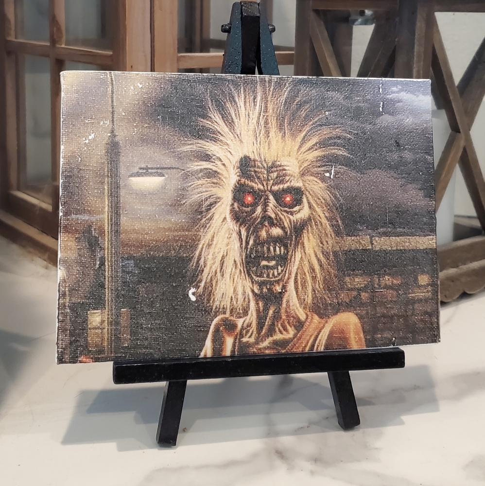custom Iron maiden cover 5x7 inches printed canvas with easel